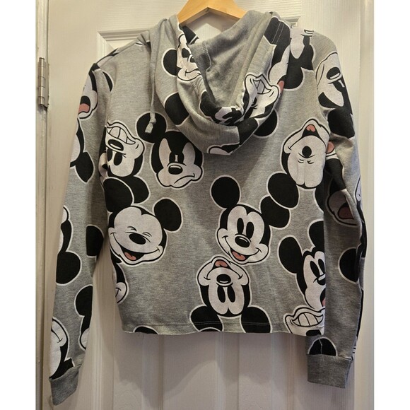 Mickey Mouse All Over Print Hoodie Women’s Small Disney Sweatshirt Grey - Picture 2 of 8